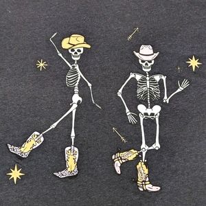 Charlie Southern Dancing Cowboy/Cowgirl Skeletons Large